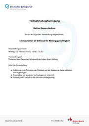 Deutsches Schulportal Teilnahmebestätigung